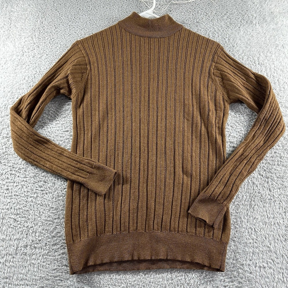 VINTAGE Austin‎ Reed Turtle Neck Sweater Womens Large Brown Pattern Cashmere